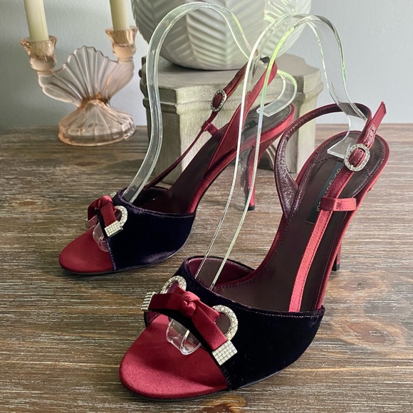 Sergio Rossi Shoes - Sergio Rossi Burgundy Wine Sparkly Heels Women’s 39